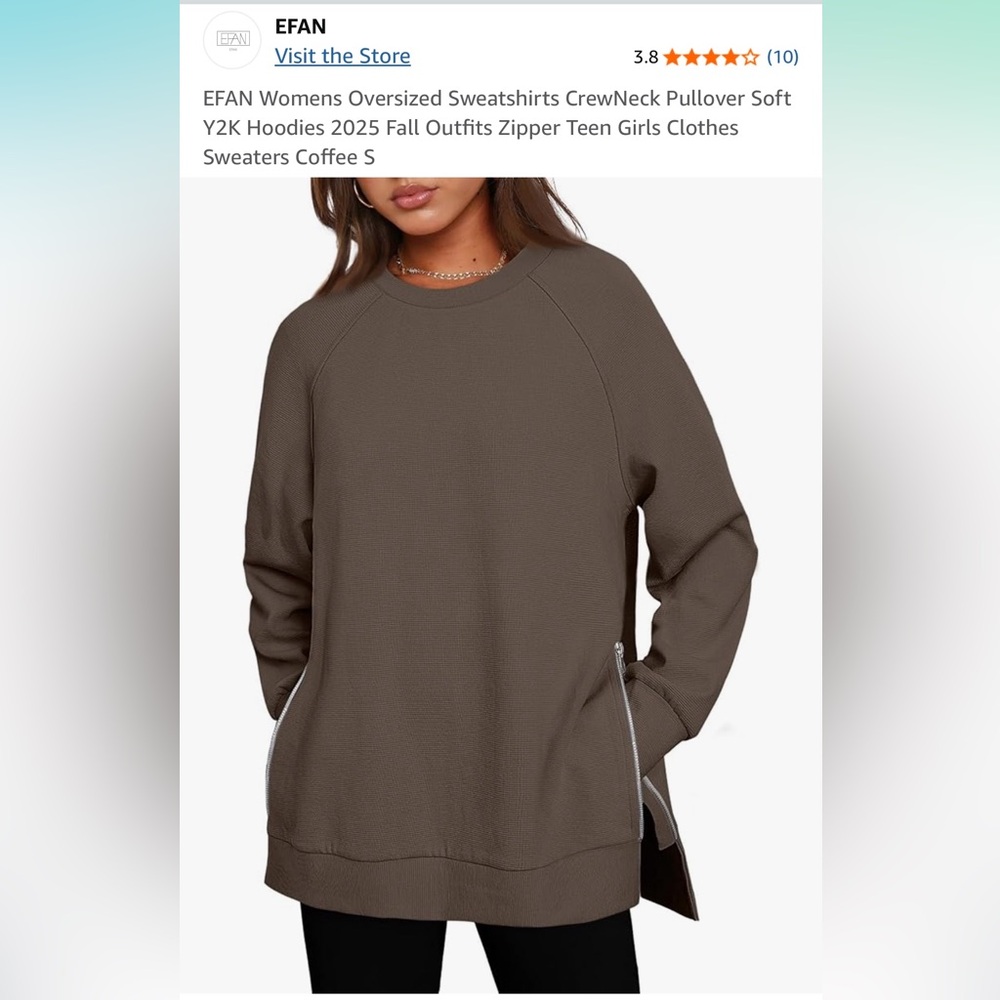 Brown Ribbed Sweatshirt - Picture 2 of 3